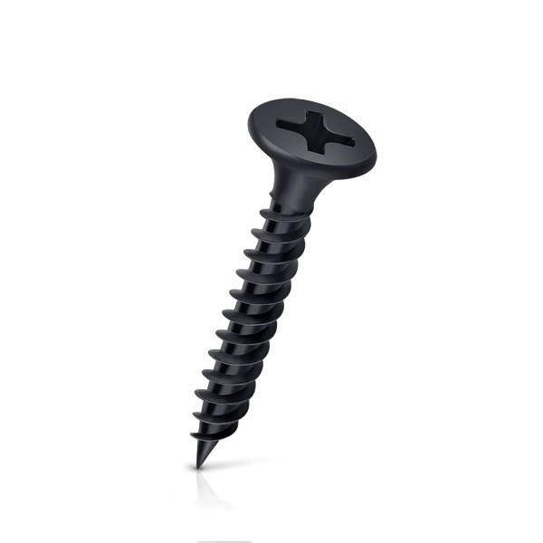 Single black phosphate drywall screw